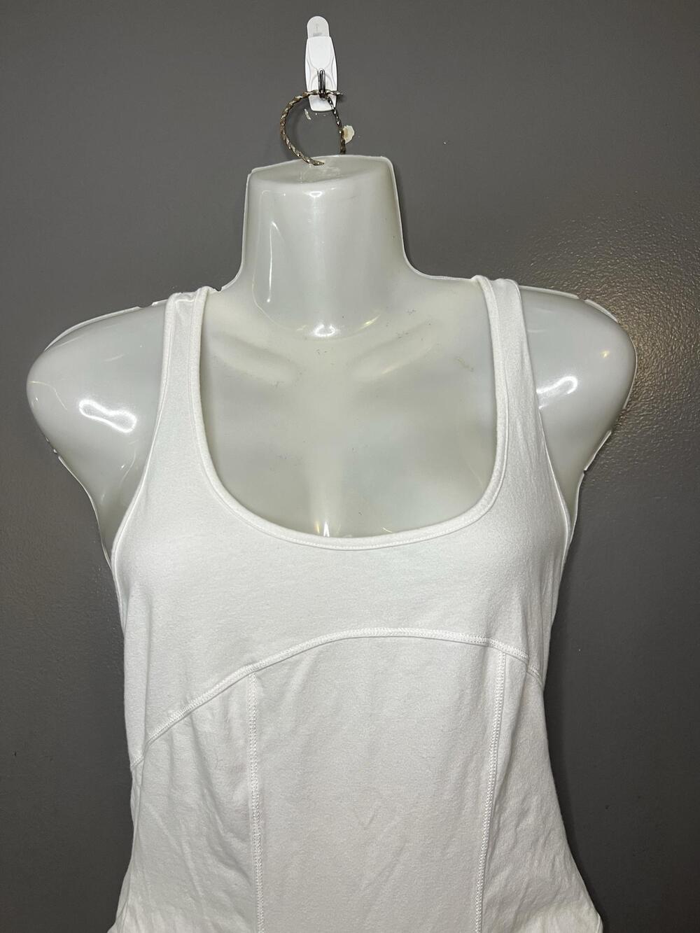 Free People Bodysuit Womens Small White Racerback Scoop Neck Stretch One Piece